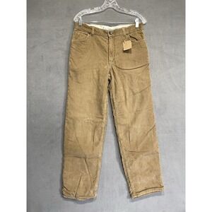 Lands End Men's Flannel Lined Corduroy Pant Brown Sz 30x31 New! 100 Cotton